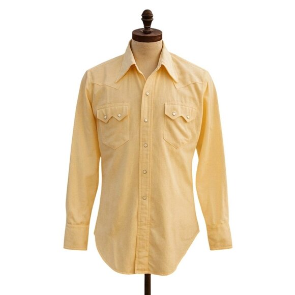 Bryceland’s Buttermilk Sawtooth Westerner Shirt Japan Made Rayon Western Snap - Picture 1 of 12